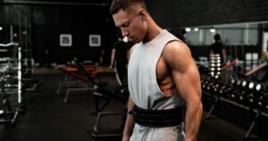 high-end luxury gym interior in Canggu, Bali, featuring professional strength equipment background